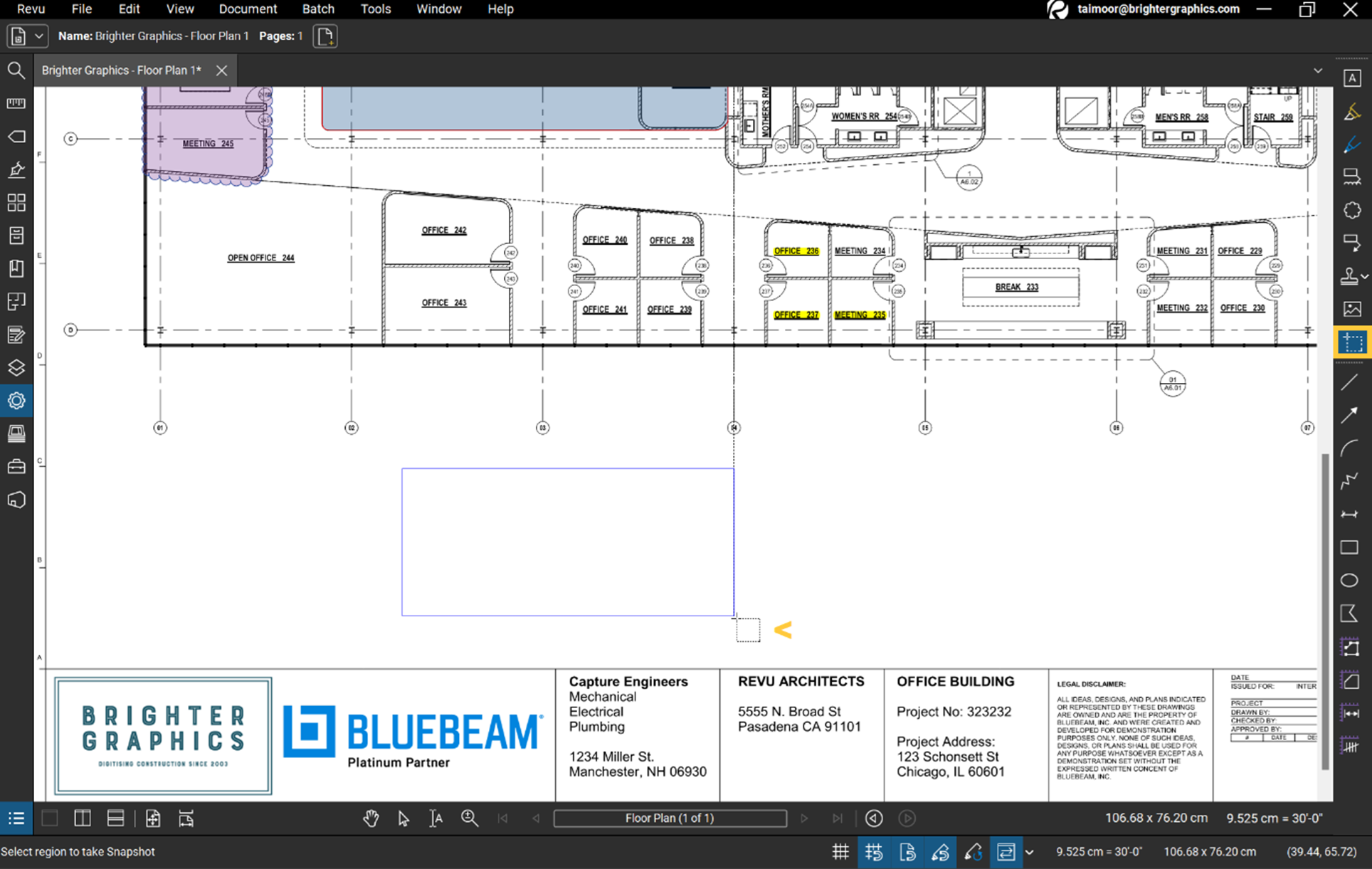 How to Highlight Objects Using the Snapshot Tool in Bluebeam Revu step 01